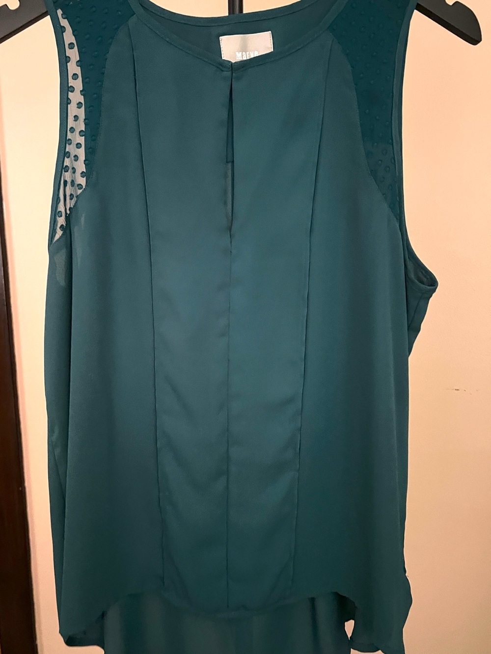 Maeve Teal V-Neck Sleeveless Top